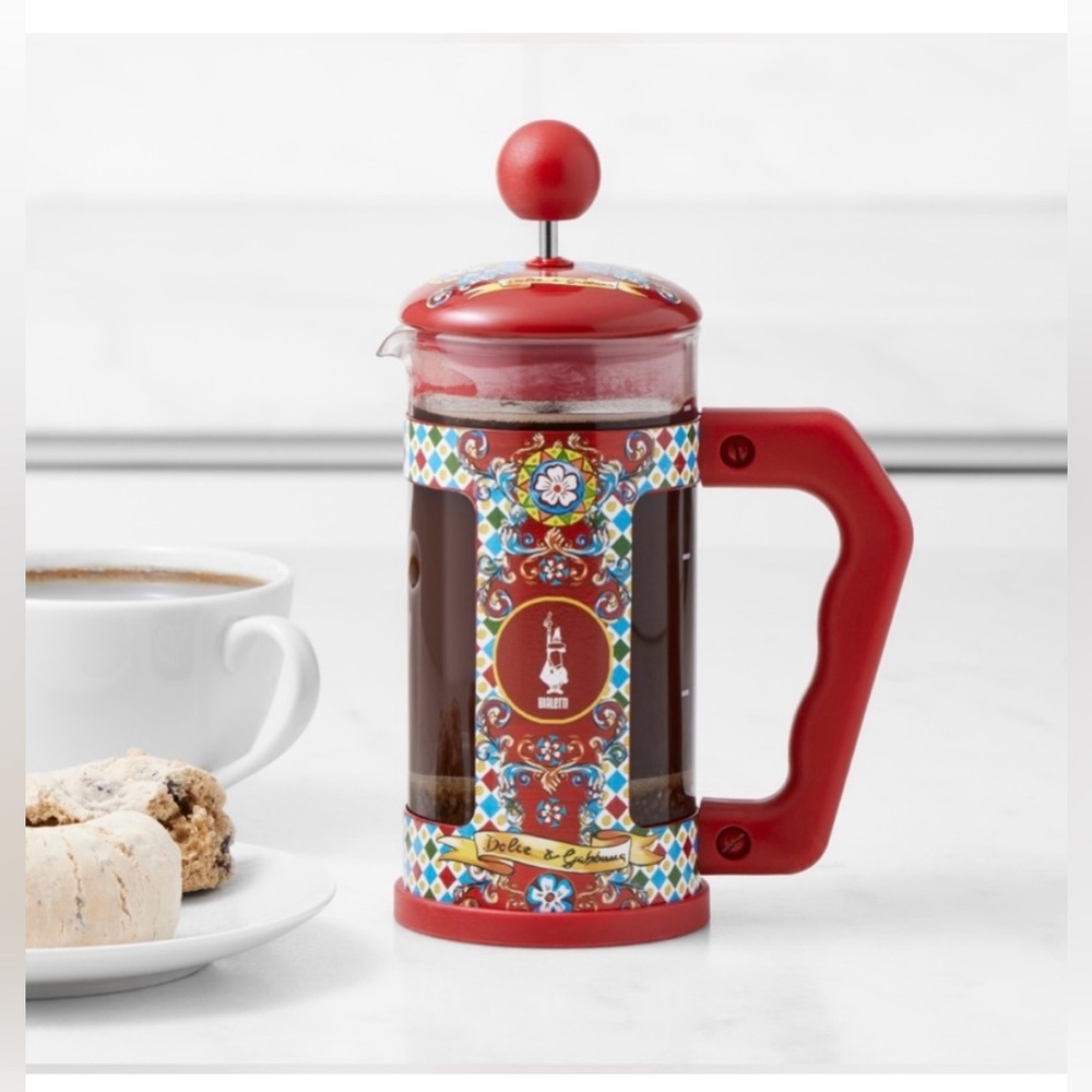 Dolce and Gabanna Red In Collaboration With Bialetti French Press Coffee Maker